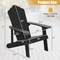 Costway Patio HIPS Adirondack Chair with Cup Holder Weather Resistant Outdoor 380 LBS Black/Teak/Green/Navy/Red/Gray/White/Yellow
